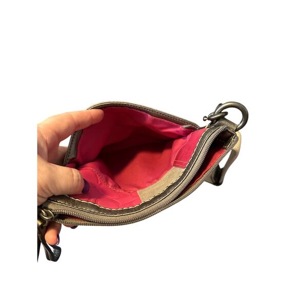 Coach Leather Suede Logo Pink Patchwork Crossbody - Picture 4 of 8